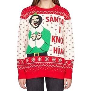 Ripple junction Elf Buddy Santa I Know Him Ugly Christmas Sweater Size XL
